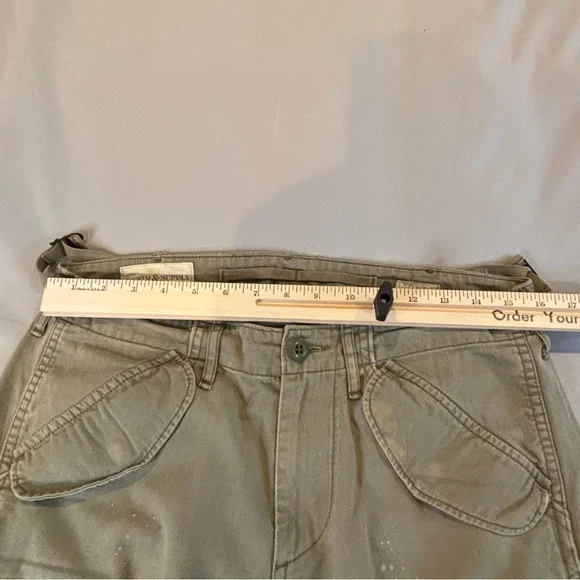 Ralph Lauren Denim & Supply Military Cargo Pants Paint Splatter Mens 30x30 Green
